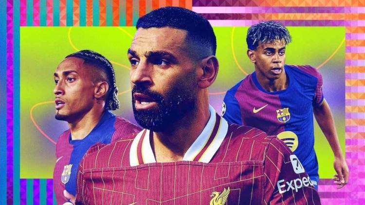 ESPN年度20大邊鋒：薩拉赫最佳，亞馬爾第2，梅西第8&杜埃第14