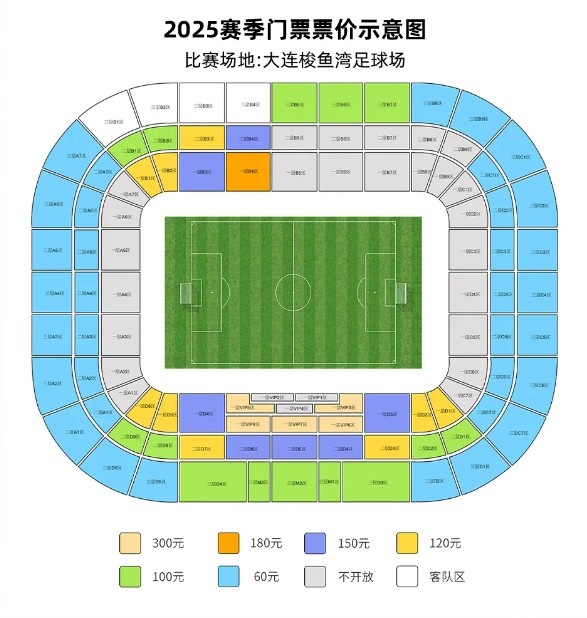 大連英博vs梅州客家票務(wù)公告：明天14點(diǎn)開票，票價(jià)60元-300元