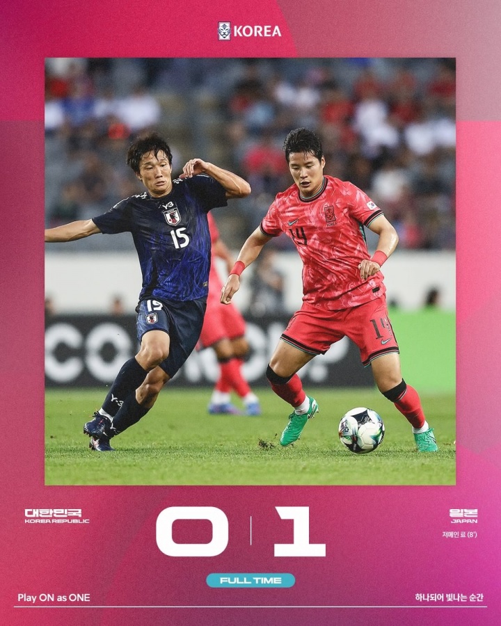 媒體人：韓國(guó)主場(chǎng)輸日本三四隊(duì)&對(duì)日3連敗，亞軍拿得比國(guó)足還難受