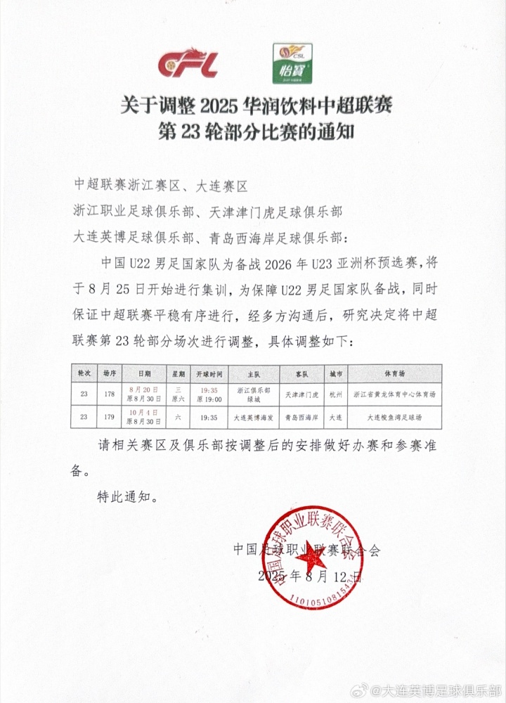 中超賽程因U23亞預(yù)賽調(diào)整，媒體人：這種賽程調(diào)整真的有必要嗎？